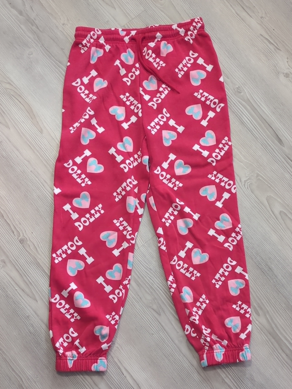 Dolly Parton I Love Dolly Heart Bow Lounge Pants M Pink Red Country Western
